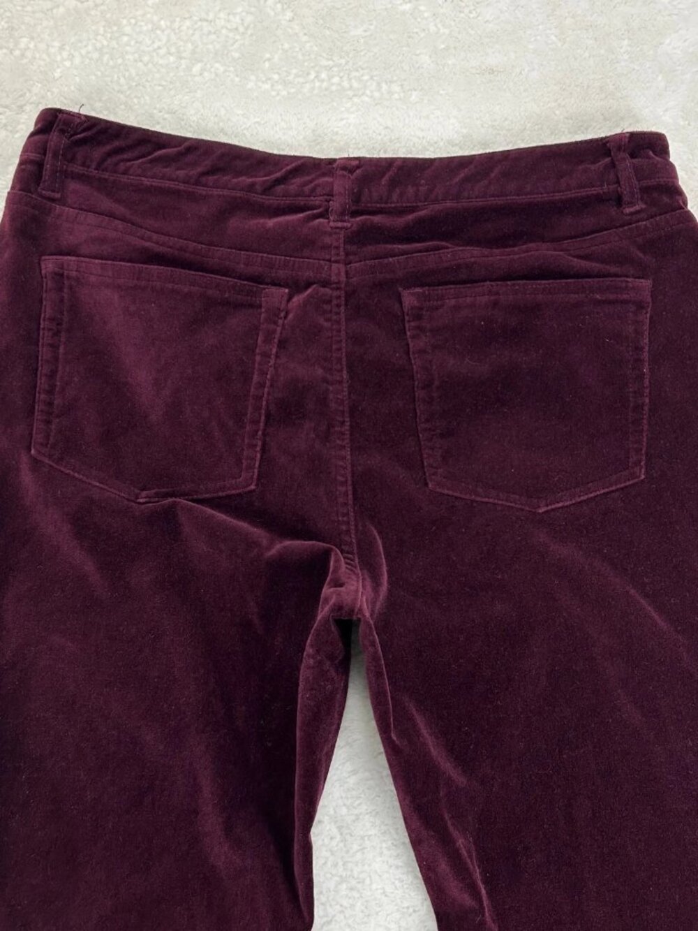 Lauren Ralph Lauren Trouser Pants Womens 8P Burgundy Velvet Comfort Straight Leg - Picture 4 of 12